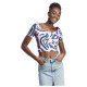 Adidas Γυναικεία κοντομάνικη μπλούζα Vibrant Print Crop Tee